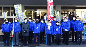 藤藤枝北高等学校前にて『年末の交通安全県民運動』の交通安全活動を実施 写真