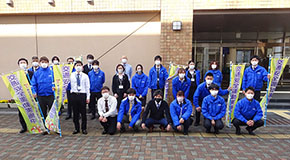 藤枝西高等学校前にて『春の全国交通安全運動』の立哨活動を実施 写真