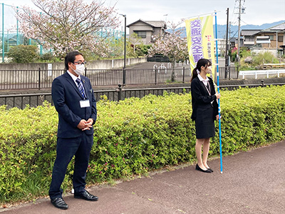 藤枝西高等学校前『春の全国交通安全運動』3