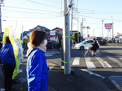 藤枝北高等学校前にて『年末の交通安全県民運動』1