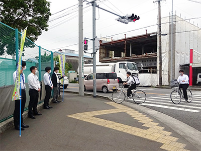 藤枝北高等学校前にて『春の全国交通安全運動』4