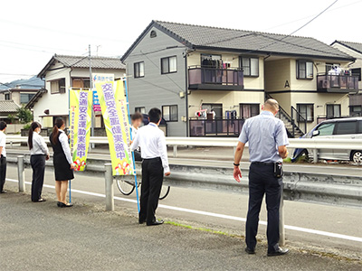 静清高等学校前にて『秋の全国交通安全運動』3