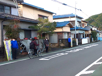 静清高等学校近郊の通学路