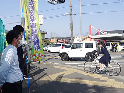 藤枝北高等学校付近の交差点【写真】