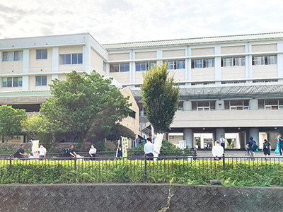 藤枝西高等学校近郊の通学路