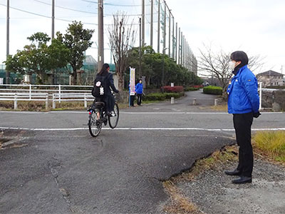 藤枝西高等学校近郊の通学路