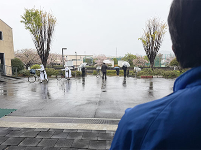 藤枝西高等学校の校舎通学路