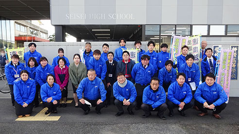静清高等学校前にて『年末の交通安全県民運動』の立哨活動を実施【バナー画像】