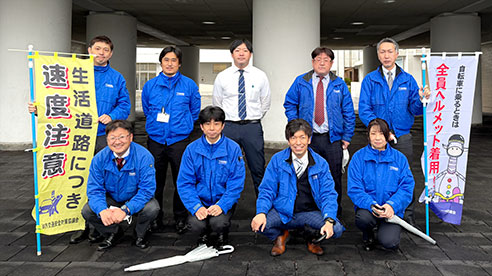 藤枝西高等学校前にて『春の全国交通安全運動』の立哨活動を実施【バナー画像】